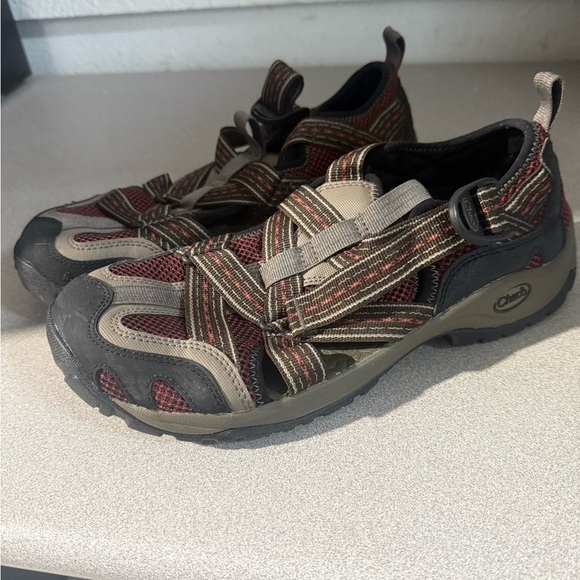 Chaco Red and Black Hiking Sandals main image 8